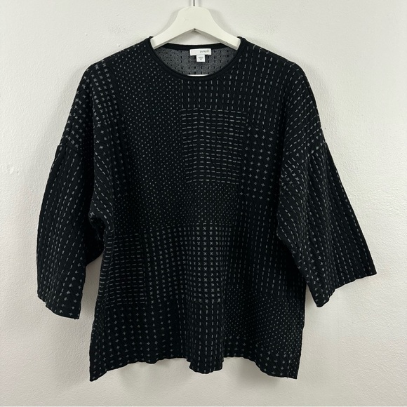 2/$20 J Jill Women’s Black Dot Print Pullover Sweater Size L - Picture 1 of 6